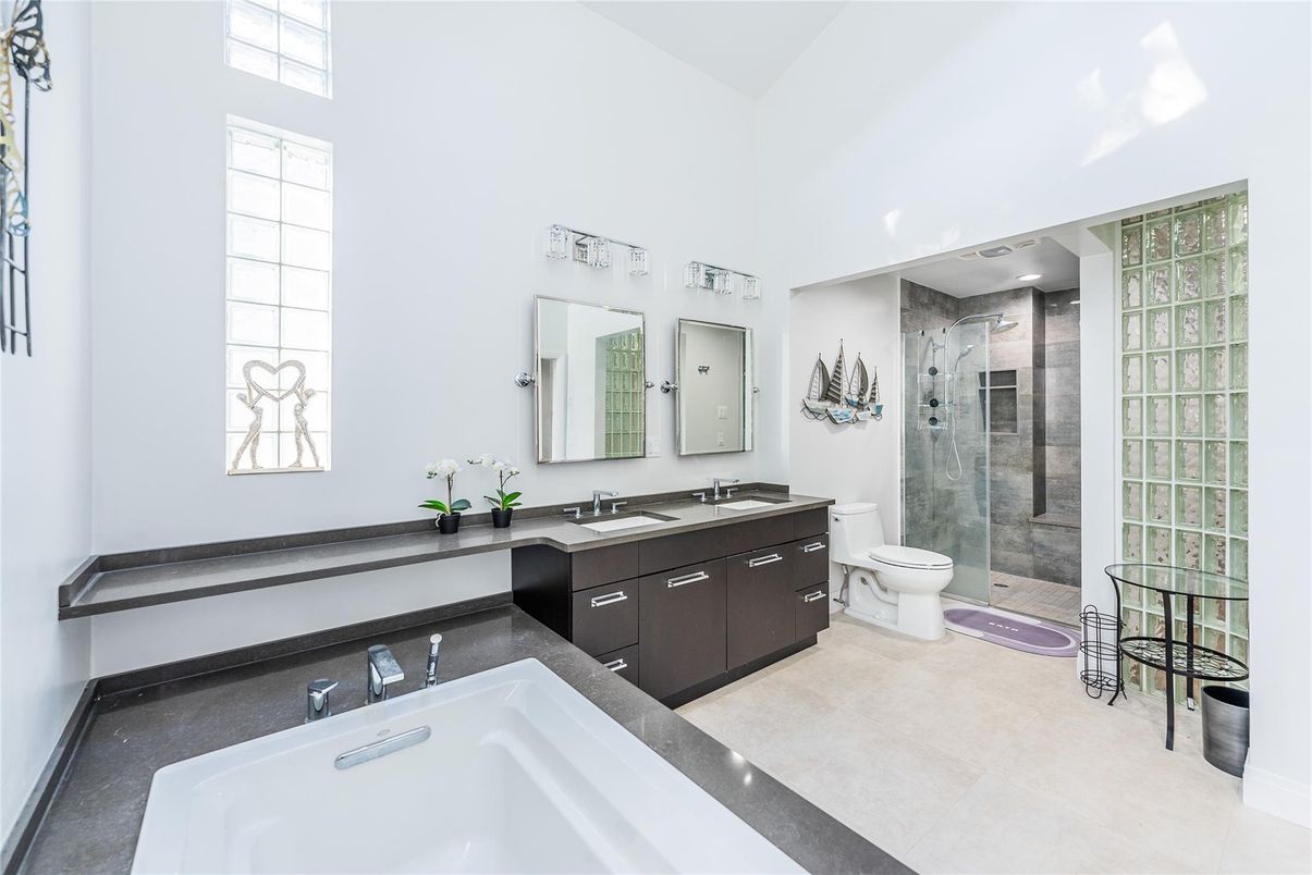 Bathroom, Dual Sink Vanities, Glass Shower, Interior