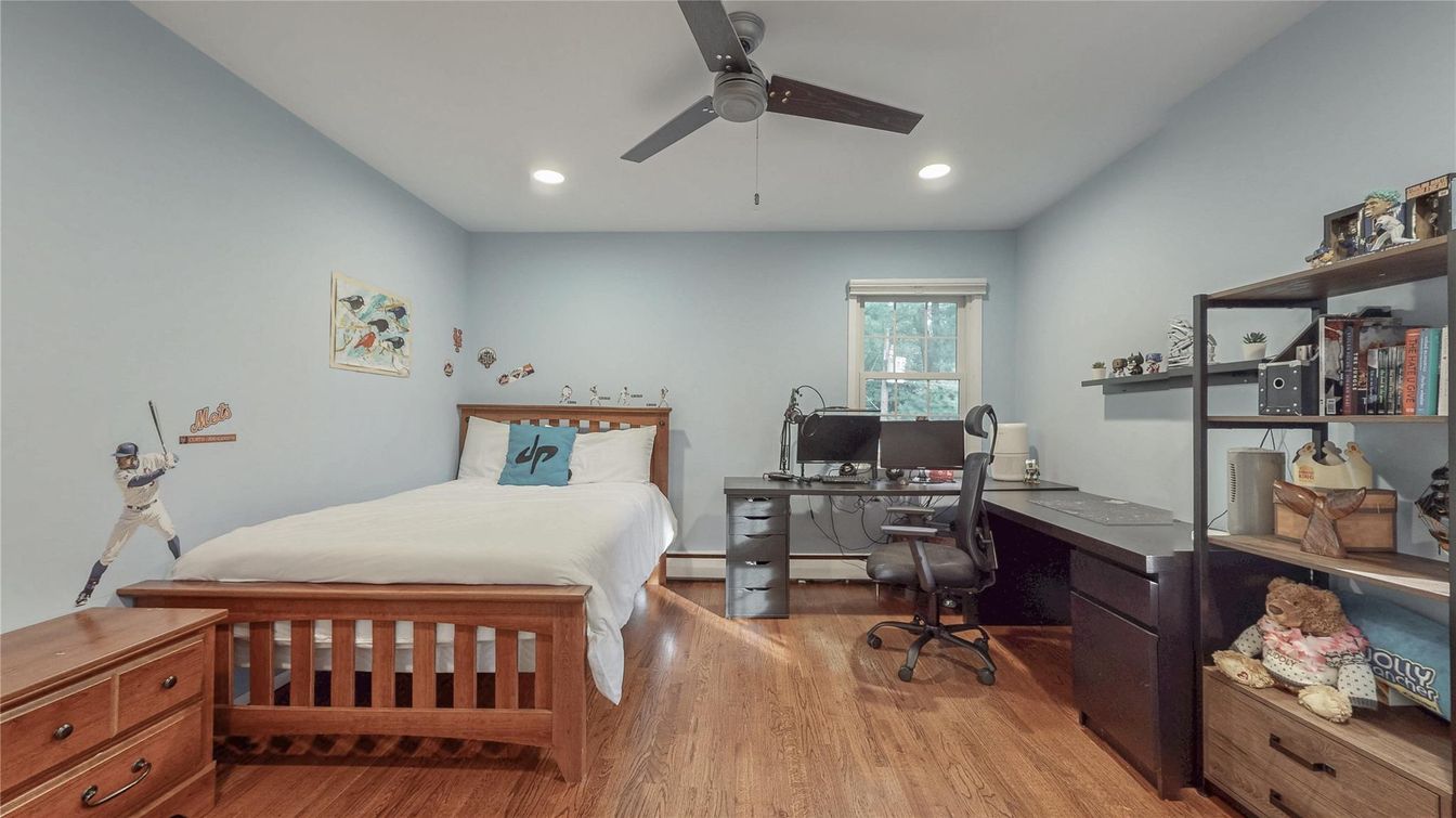 Bedroom, Home Office, Interior, Recessed Lighting, Wood Texture Flooring