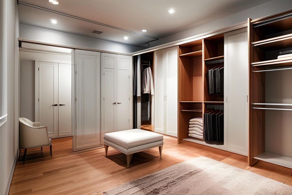Interior, Recessed Lighting, Walk-in Closets, Wood Texture Flooring