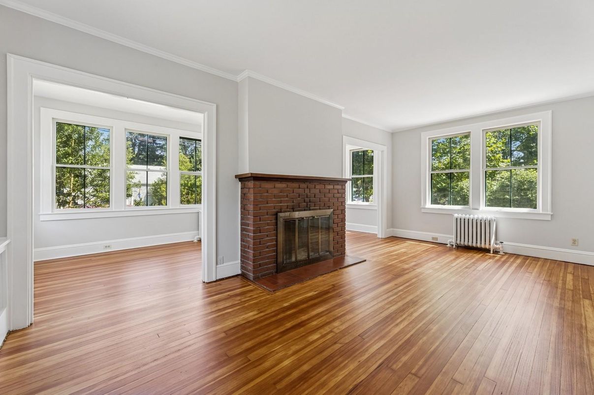 Empty room, Fireplace, Interior, Wood Texture Flooring