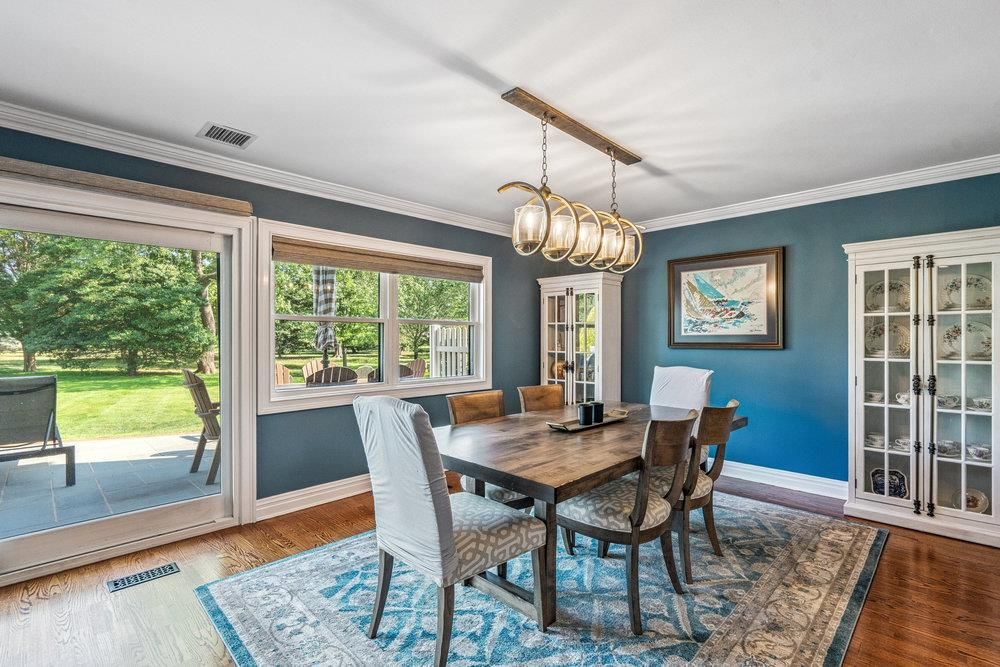 Chandelier, Dining room, Interior, Pendant Lights, Wood Texture Flooring