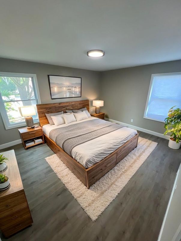 Bedroom, Interior, Wood Texture Flooring