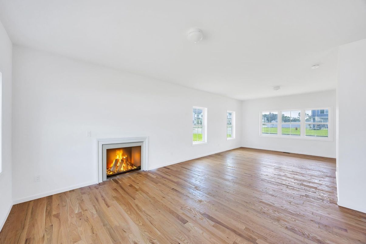 Empty room, Fireplace, Interior, Wood Texture Flooring