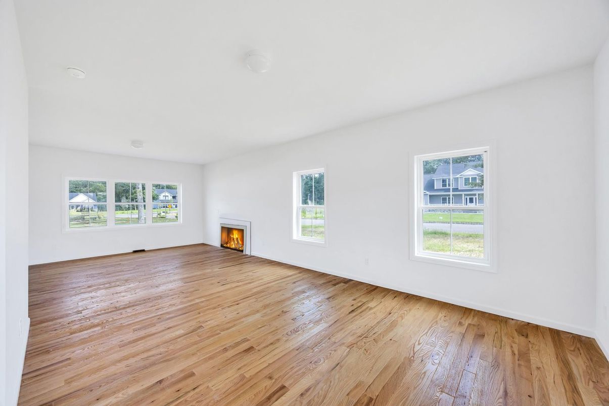 Empty room, Fireplace, Interior, Wood Texture Flooring