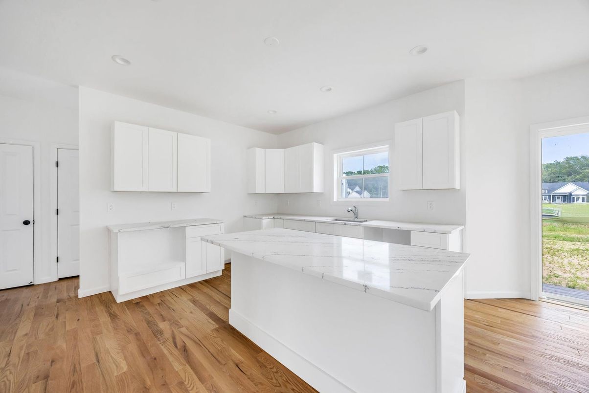 Interior, Kitchen, Recessed Lighting, Wood Texture Flooring