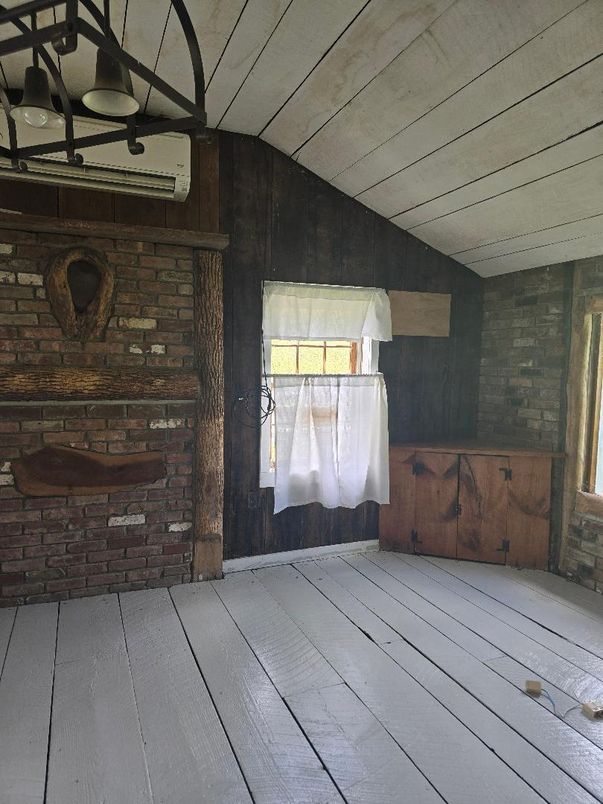 Interior, Stone Walls, Wood Texture Flooring, Wooden Walls