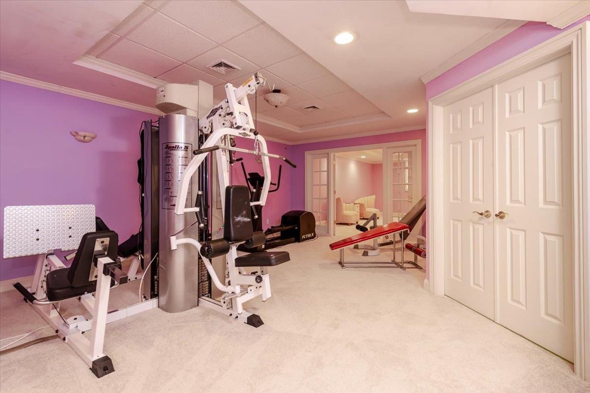 Fitness Equipment, Gym, Interior, Recessed Lighting