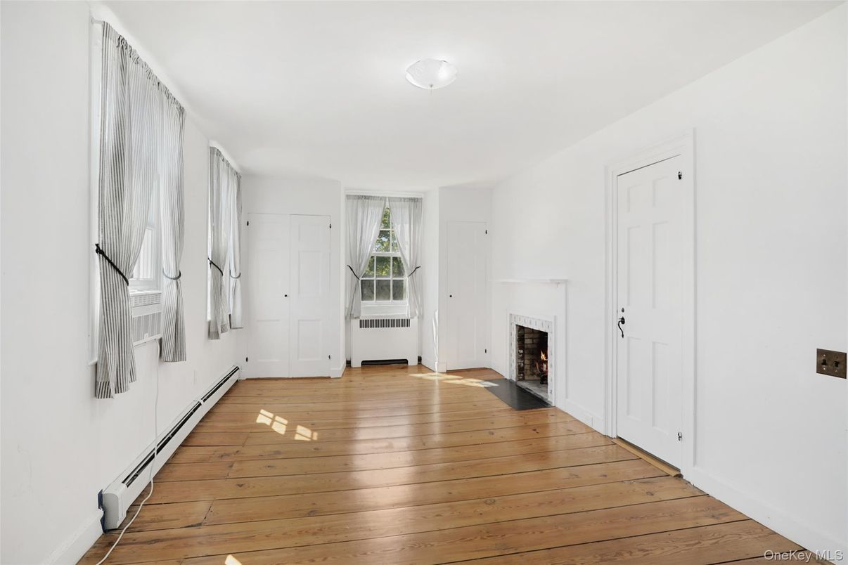 Empty room, Fireplace, Interior, Wood Texture Flooring