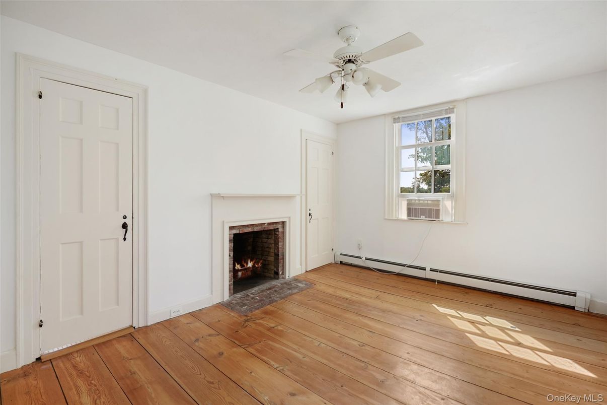 Empty room, Fireplace, Interior, Wood Texture Flooring
