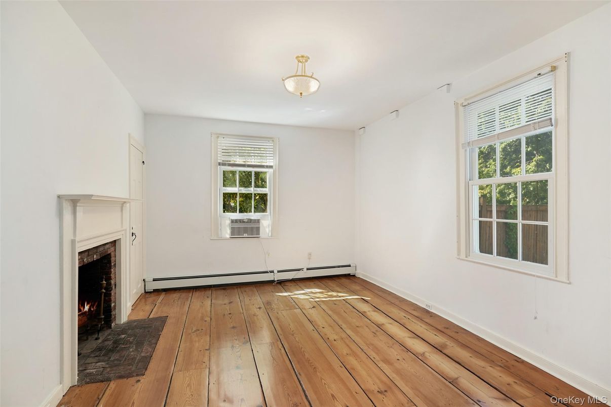 Empty room, Fireplace, Interior, Wood Texture Flooring