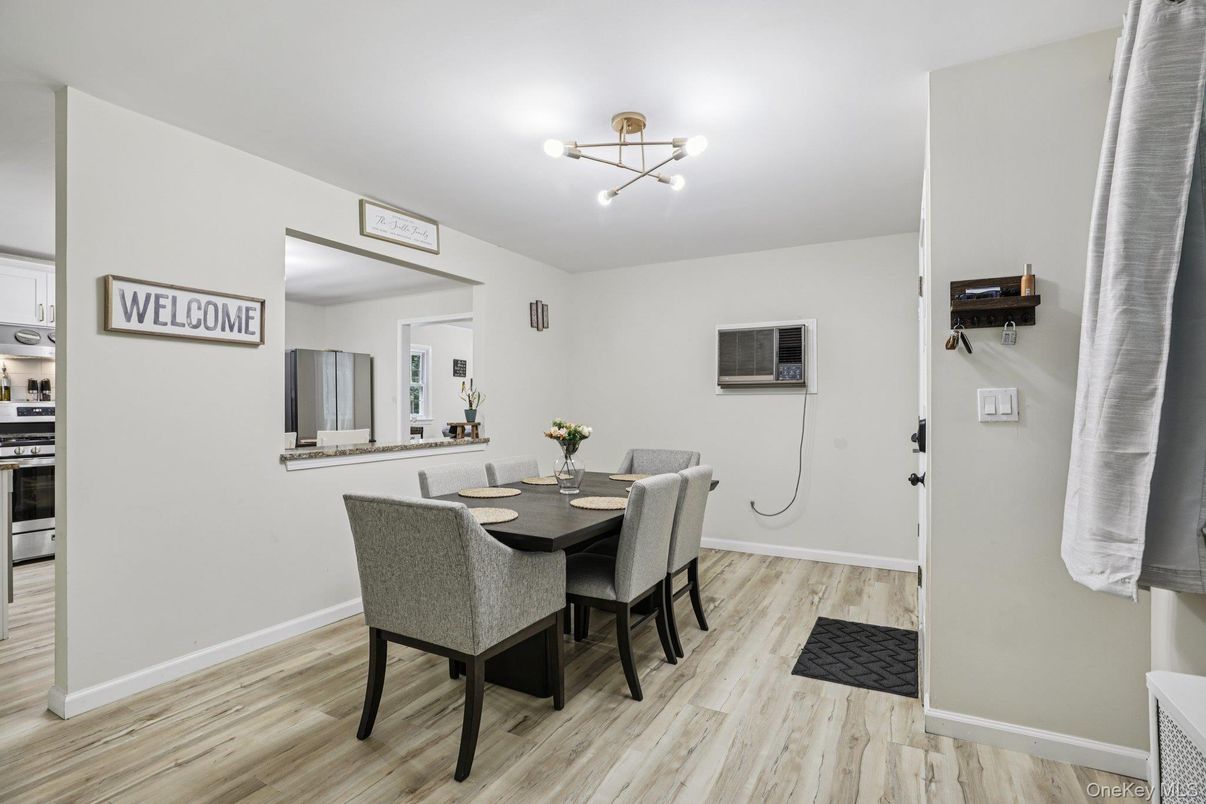 Dining room, Interior, Stainless Steel Appliances, Wood Texture Flooring