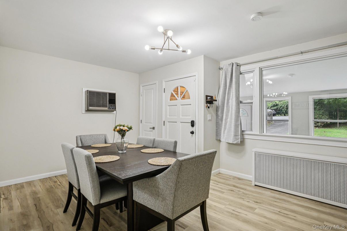 Chandelier, Dining room, Interior, Wood Texture Flooring