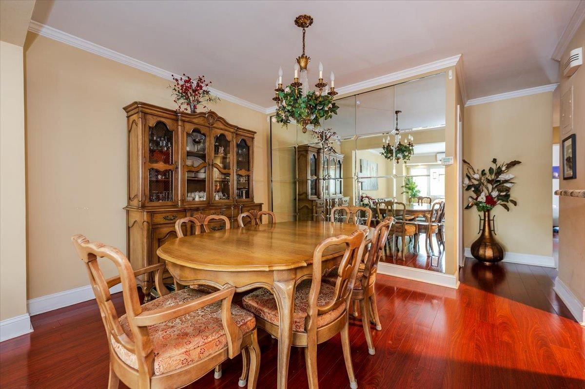 Chandelier, Dining room, Interior, Wood Texture Flooring