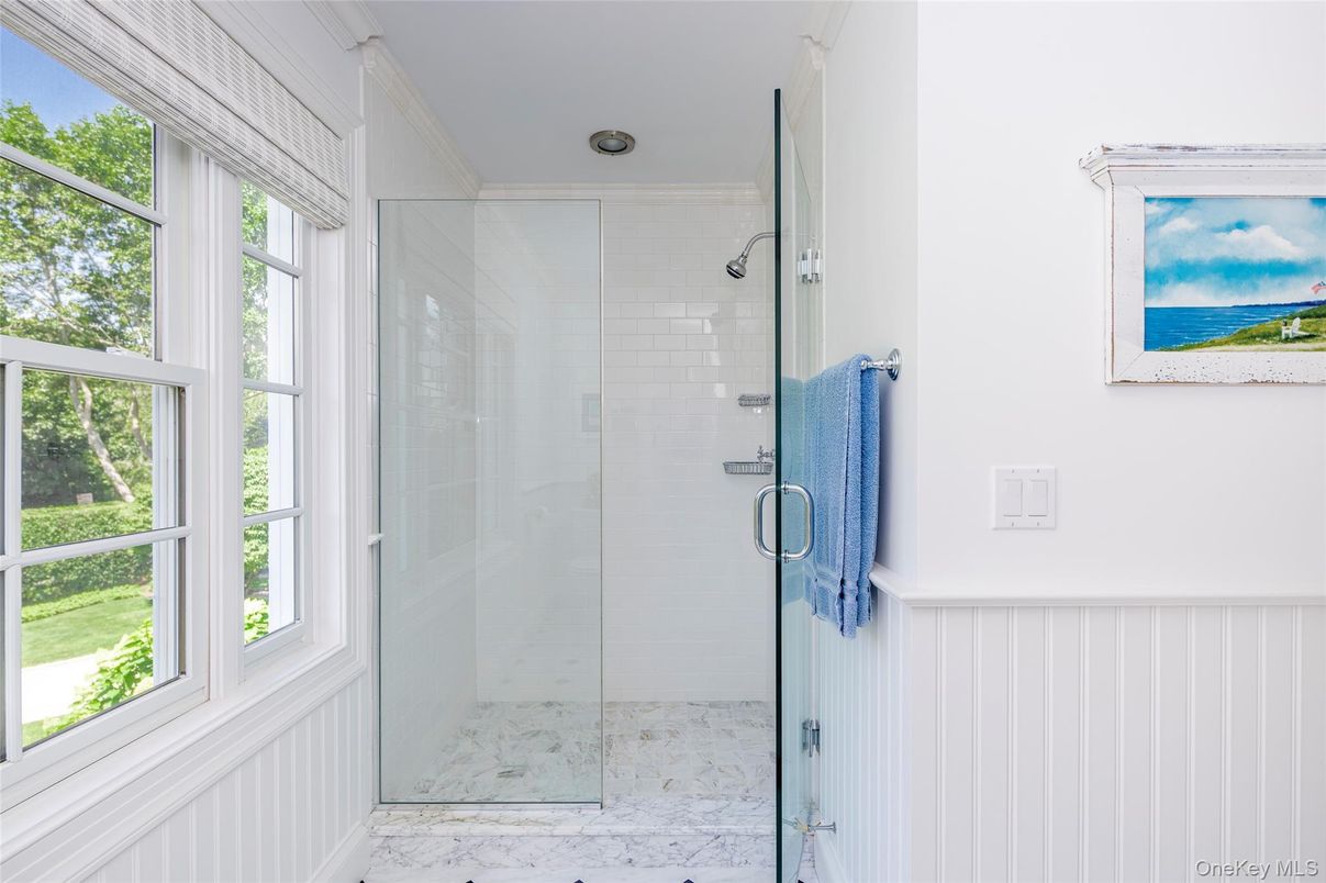 Bathroom, Glass Shower, Interior, Marble