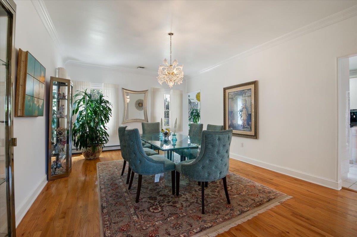 Chandelier, Dining room, Interior, Wood Texture Flooring