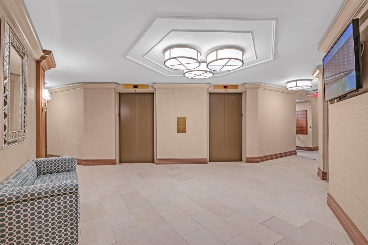 Chandelier, Elevator, Interior