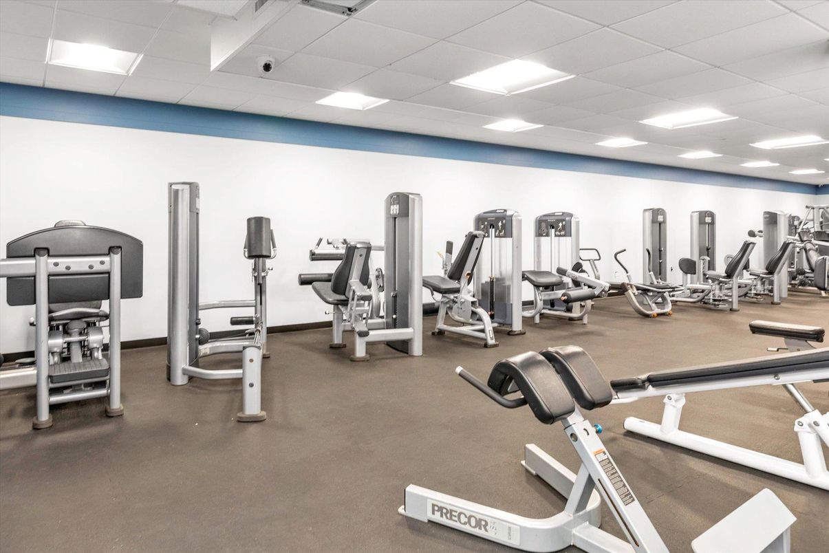 Fitness Equipment, Gym, Interior, Recessed Lighting