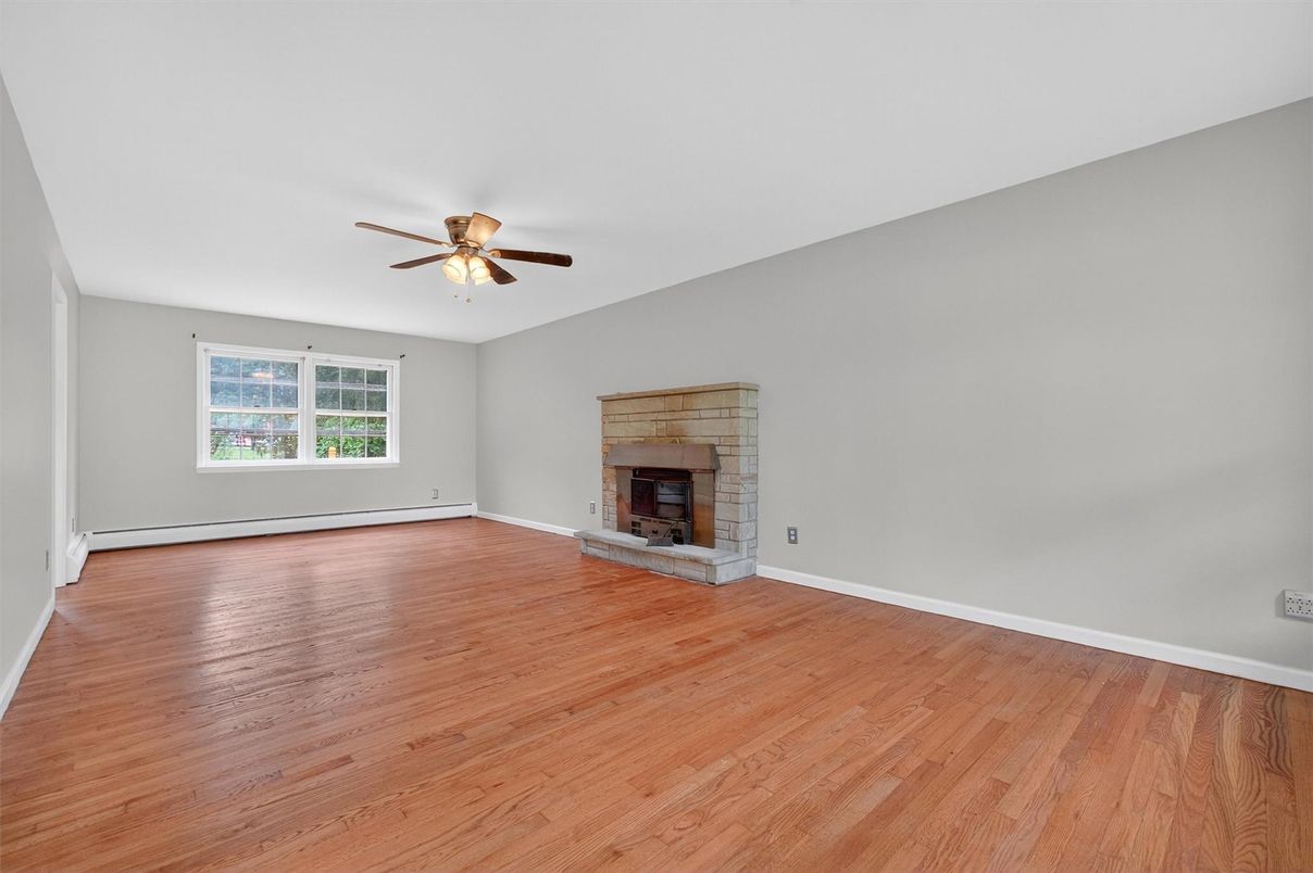 Empty room, Fireplace, Interior, Wood Texture Flooring