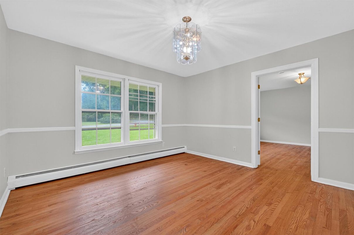 Chandelier, Empty room, Interior, Wood Texture Flooring