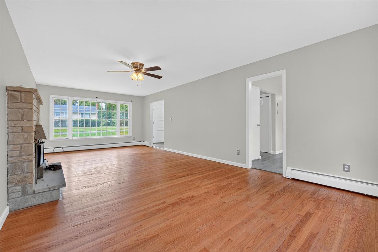 Empty room, Fireplace, Interior, Wood Texture Flooring