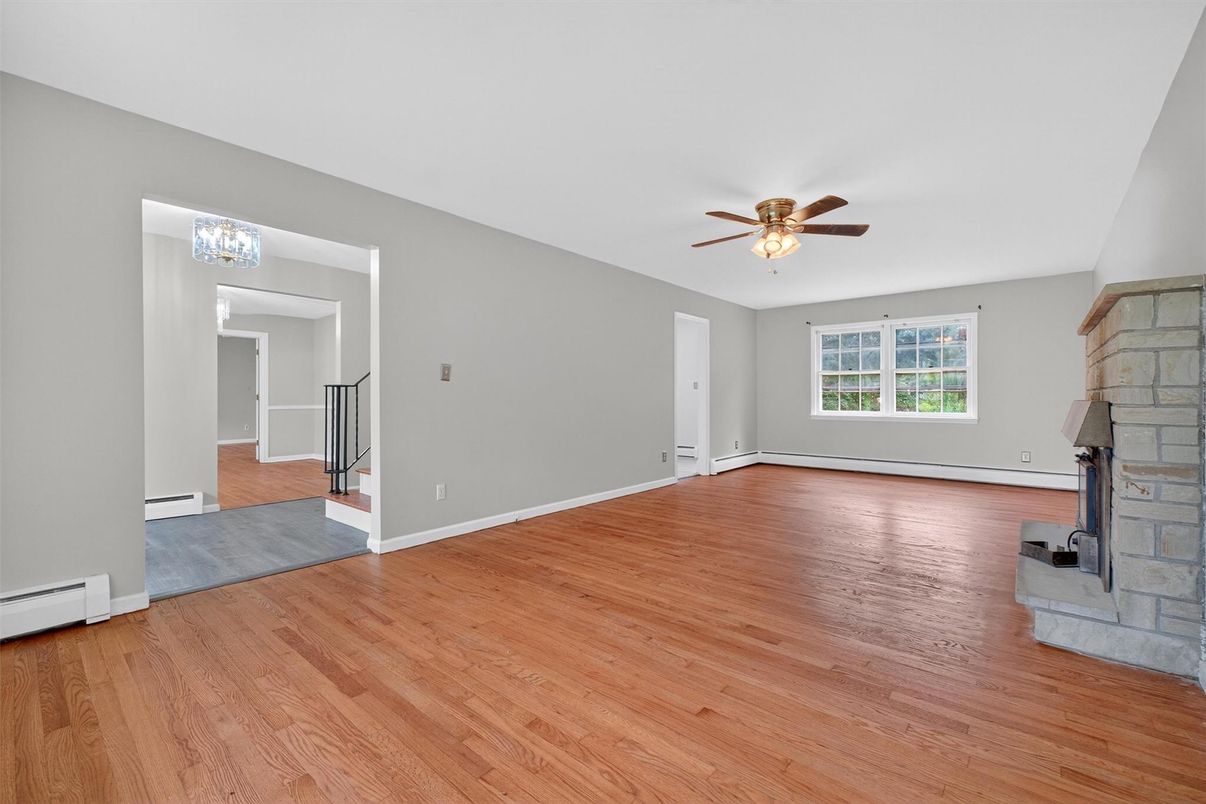 Empty room, Fireplace, Interior, Wood Texture Flooring