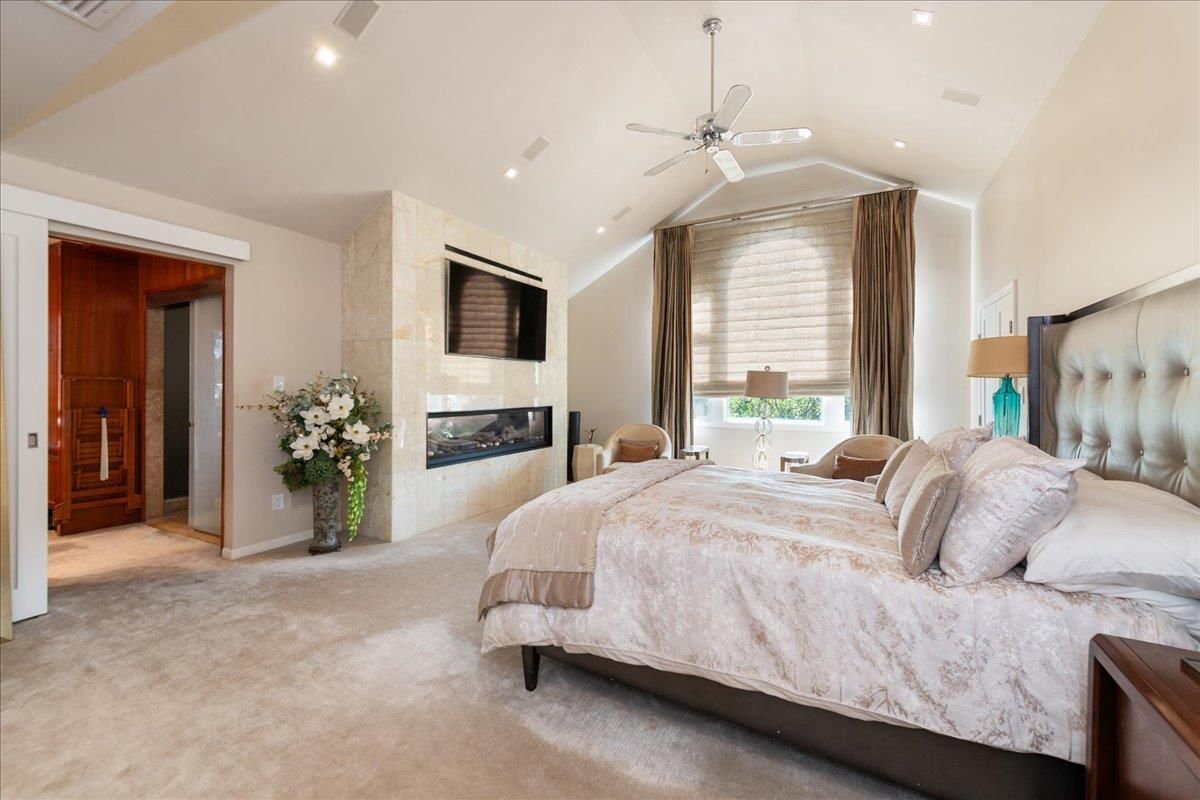 Bedroom, Fireplace, Interior, Recessed Lighting