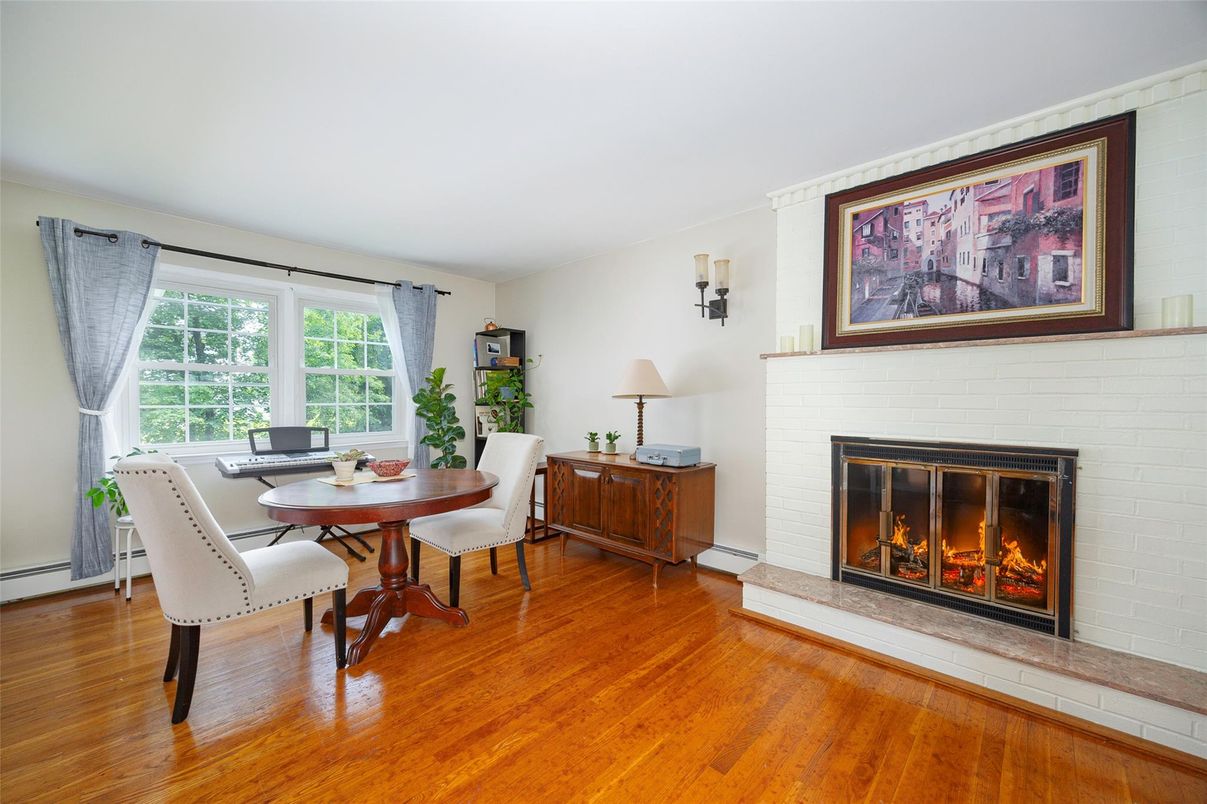 Fireplace, Home Office, Interior, Wood Texture Flooring