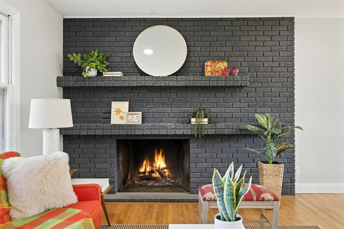 Fireplace, Interior, Stone Walls, Wood Texture Flooring
