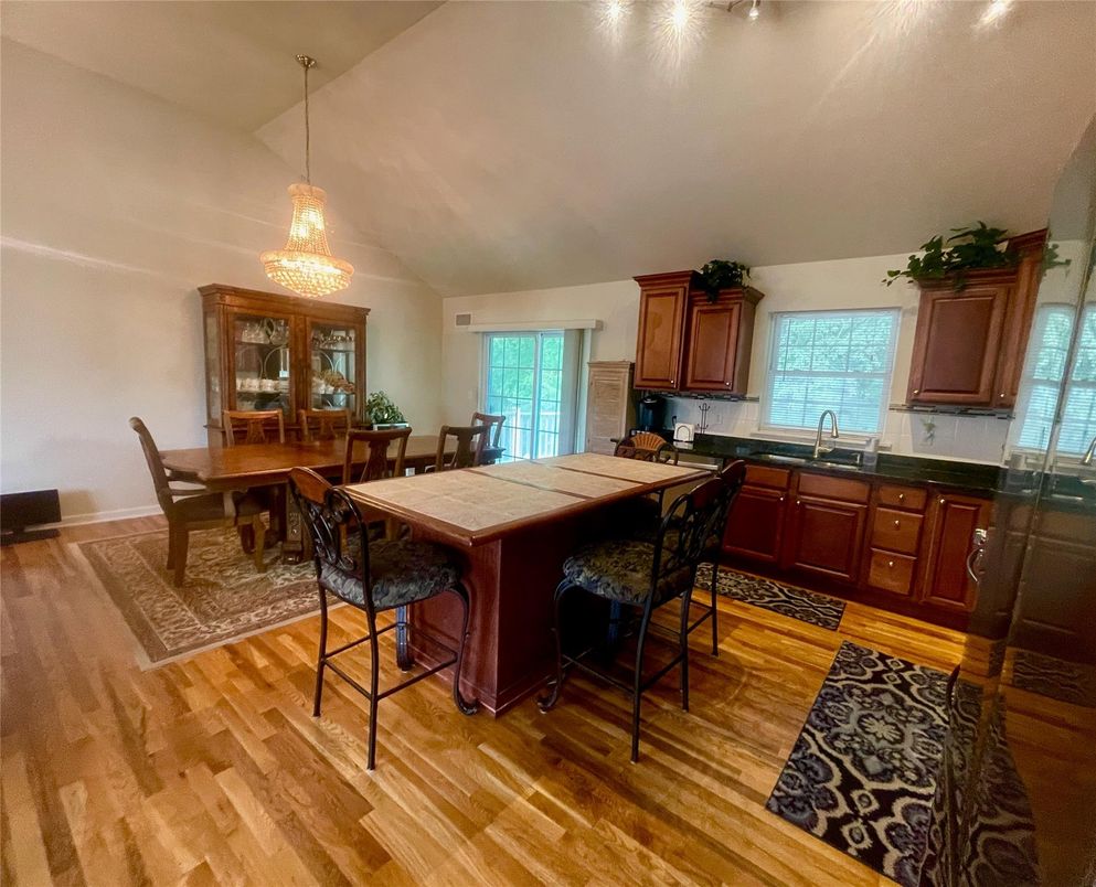 Chandelier, Dining room, Interior, Kitchen, Pendant Lights, Wood Texture Flooring