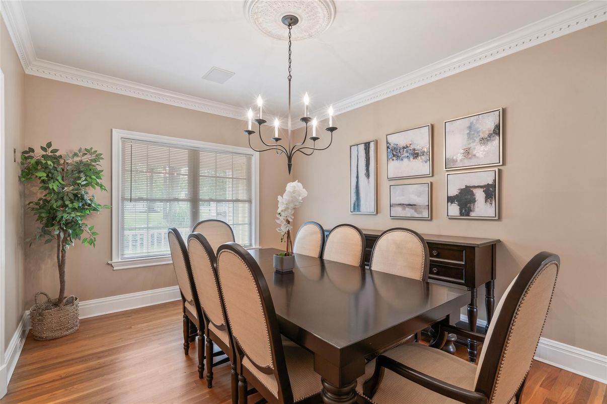 Chandelier, Dining room, Interior, Wood Texture Flooring