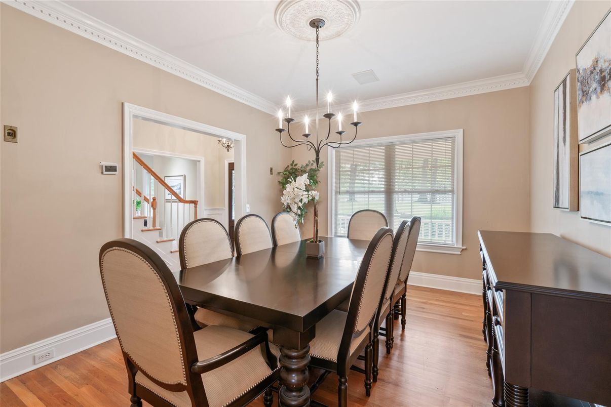 Chandelier, Dining room, Interior, Wood Texture Flooring