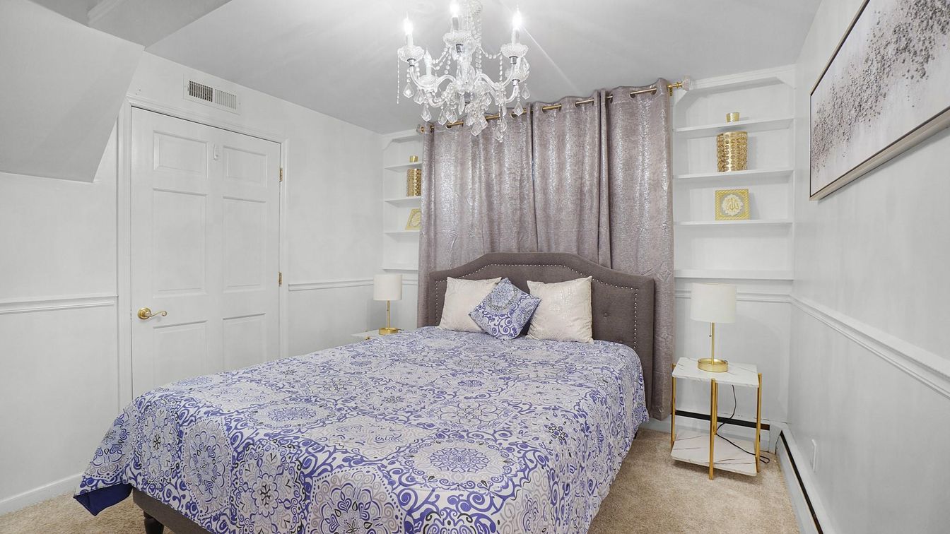 Bedroom, Chandelier, Interior