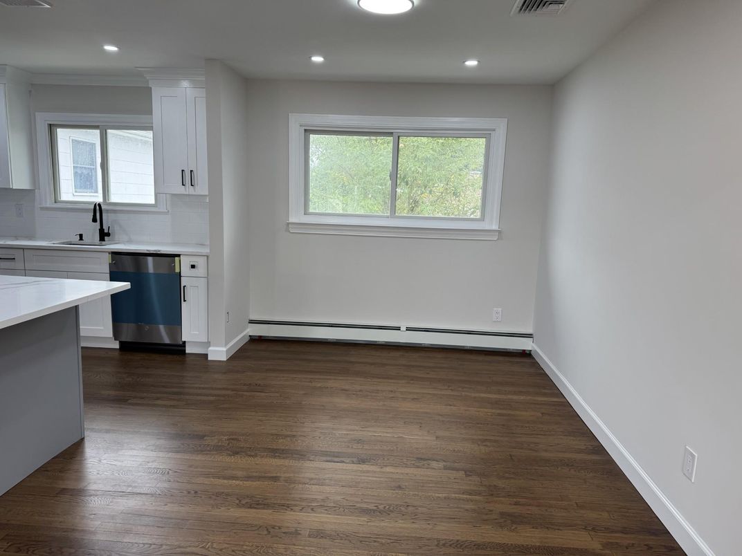 Interior, Kitchen, Recessed Lighting, Wood Texture Flooring