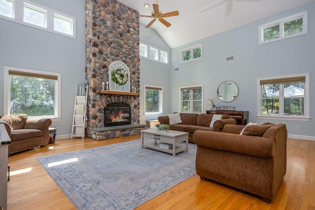 Fireplace, Interior, Living room, Piano, Wood Texture Flooring