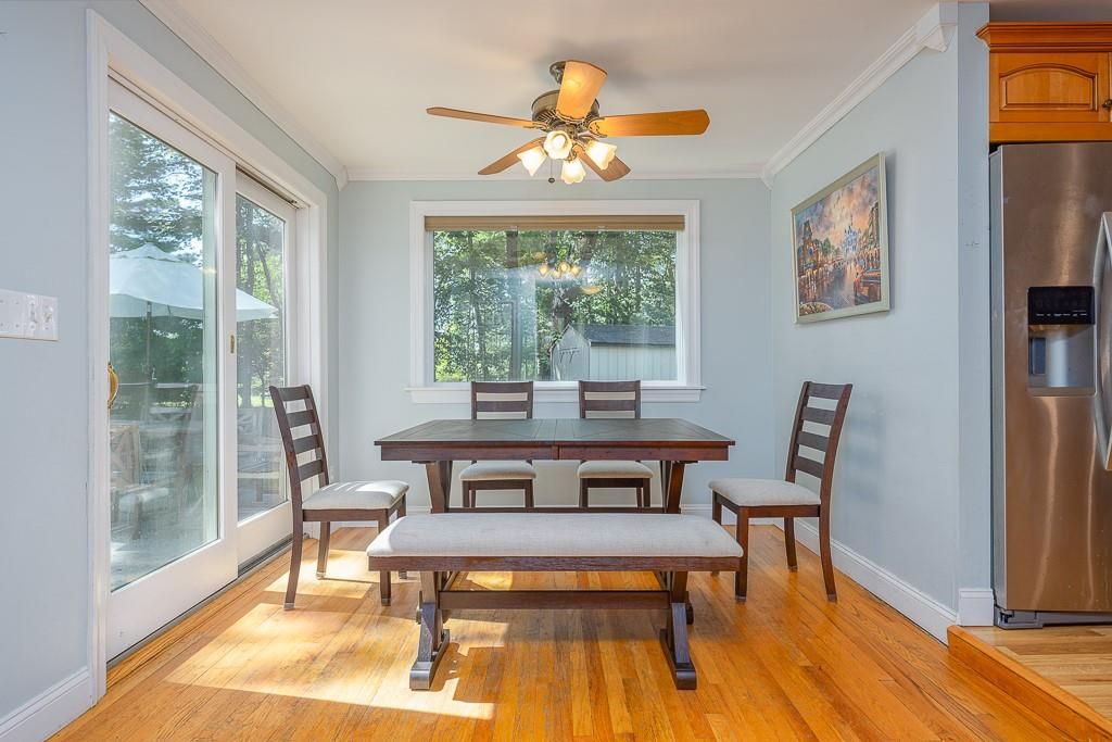 Dining room, Interior, Stainless Steel Appliances, Wood Texture Flooring