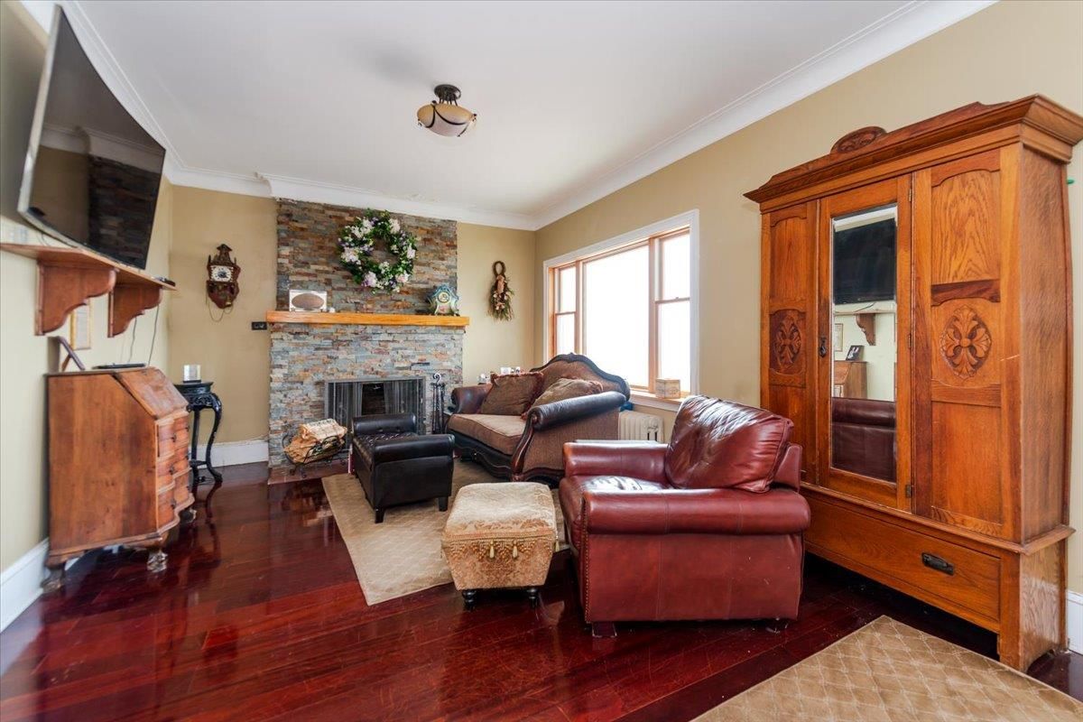 Fireplace, Interior, Living room, Stone Walls, Wood Texture Flooring