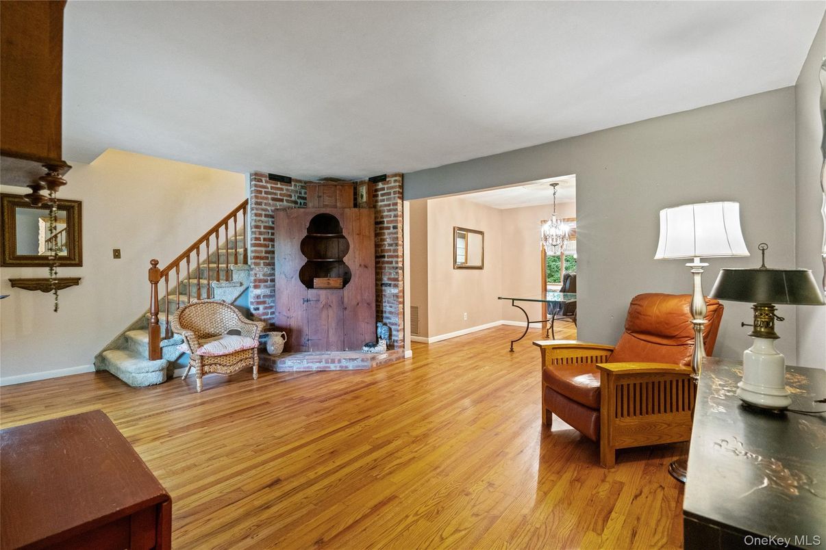 Chandelier, Interior, Stone Walls, Wood Texture Flooring