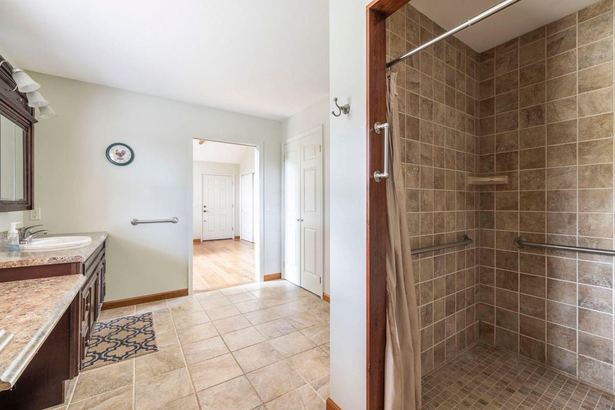Bathroom, Dual Sink Vanities, Glass Shower, Interior