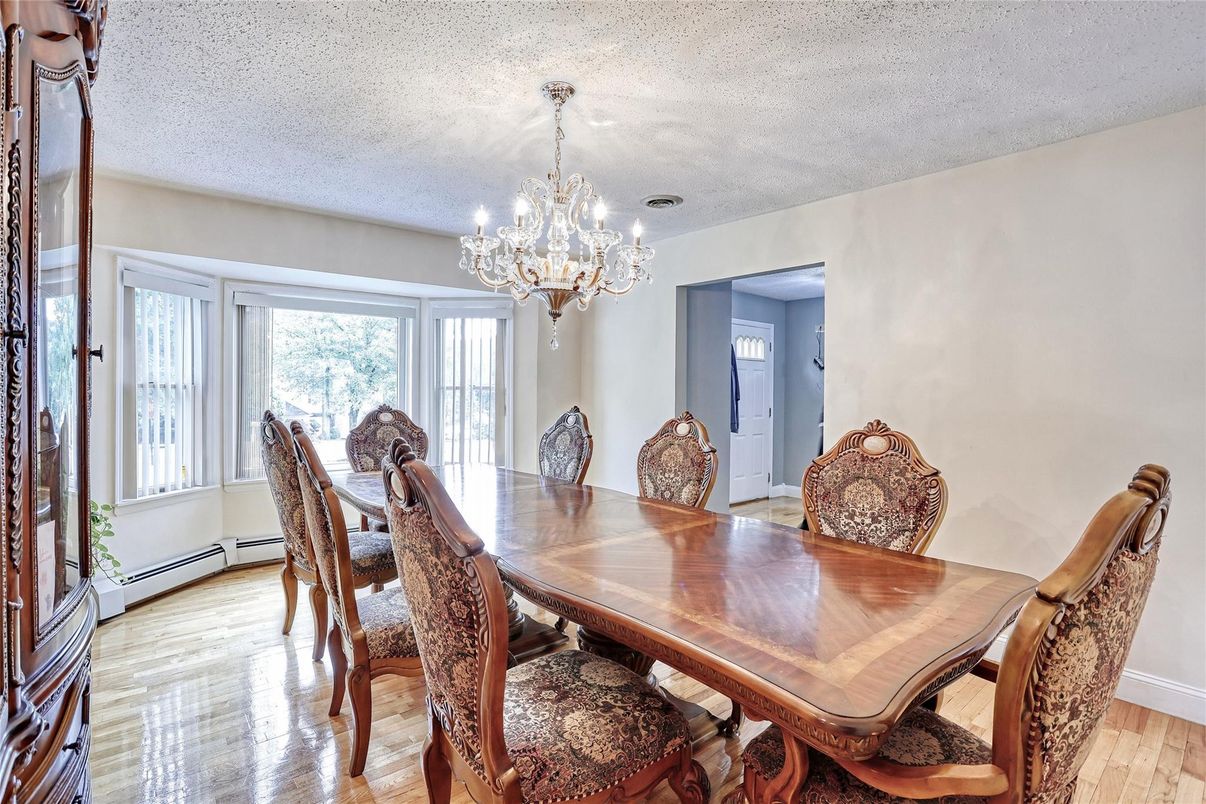 Chandelier, Dining room, Interior, Wood Texture Flooring