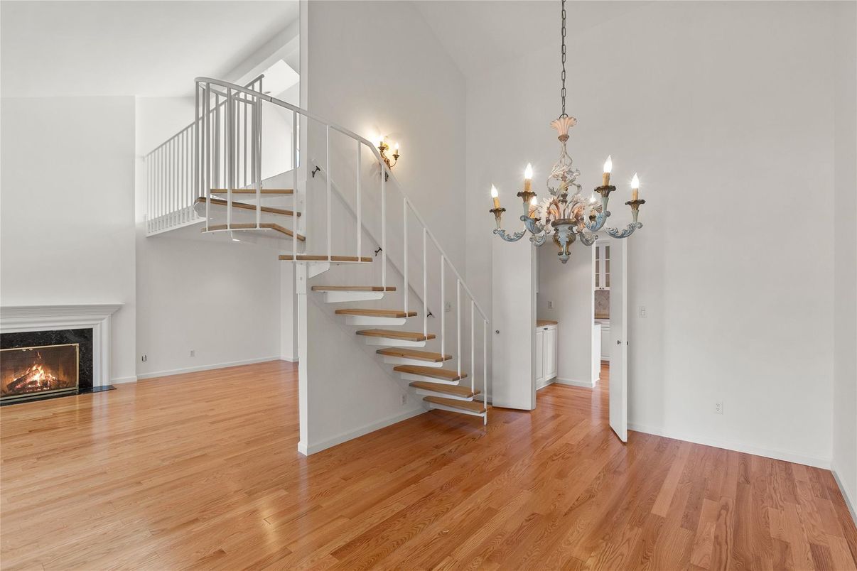 Chandelier, Fireplace, Interior, Wood Texture Flooring