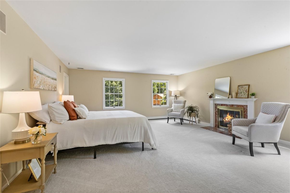 Bedroom, Fireplace, Interior
