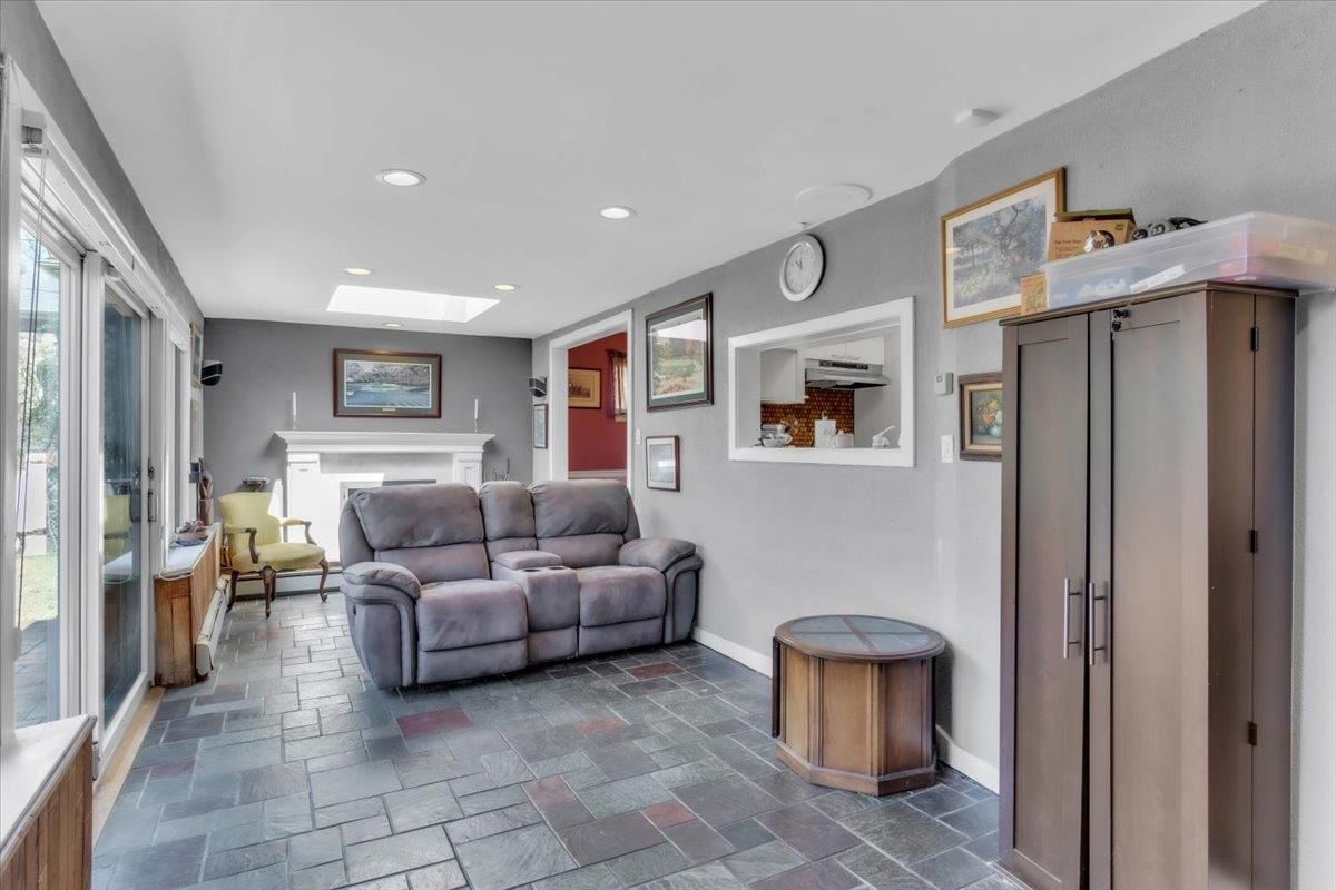 Elevator, Fireplace, Interior, Living room, Recessed Lighting