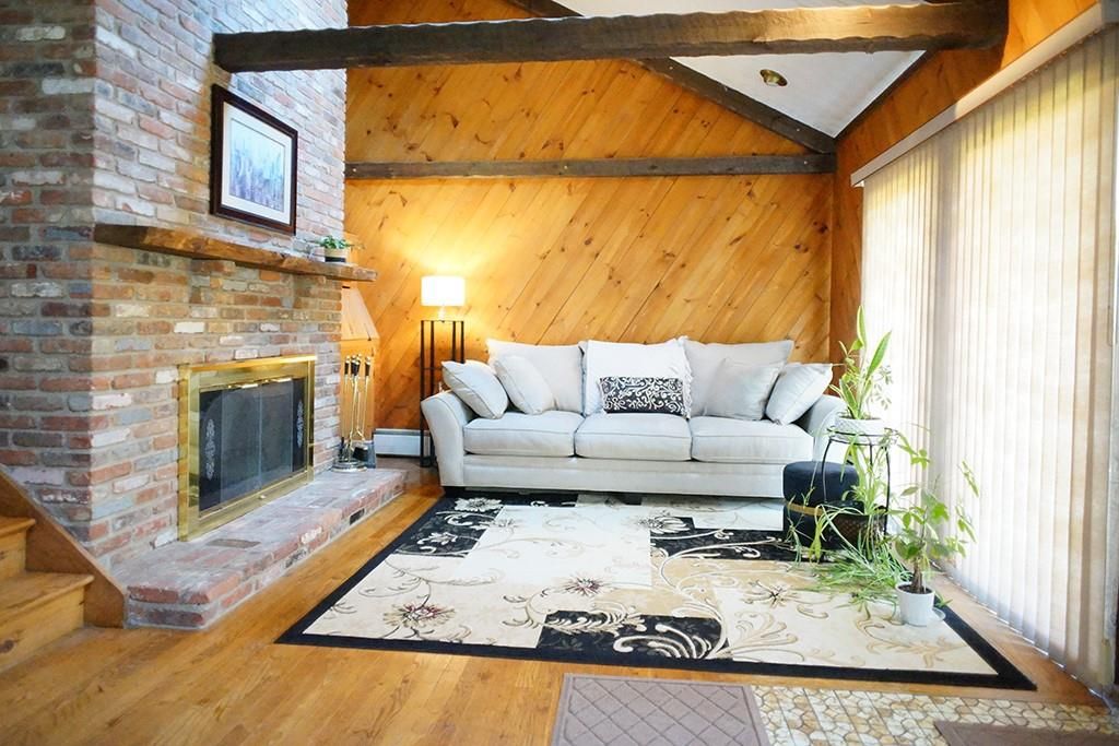 Fireplace, Interior, Living room, Stone Walls, Wooden Beams, Wood Texture Flooring, Wooden Walls