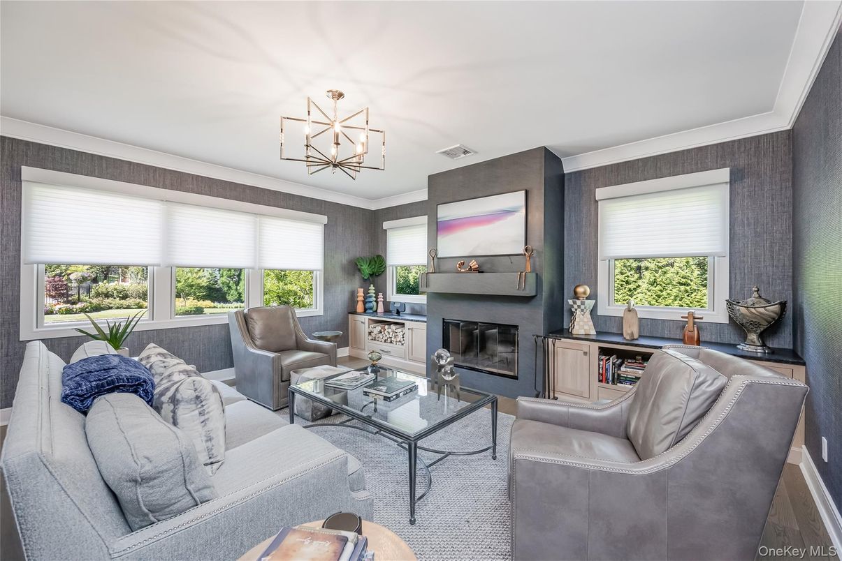 Fireplace, Interior, Living room, Pendant Lights