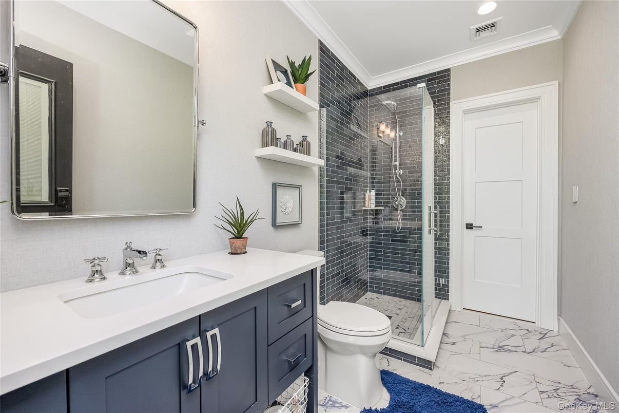 Bathroom, Glass Shower, Interior, Marble