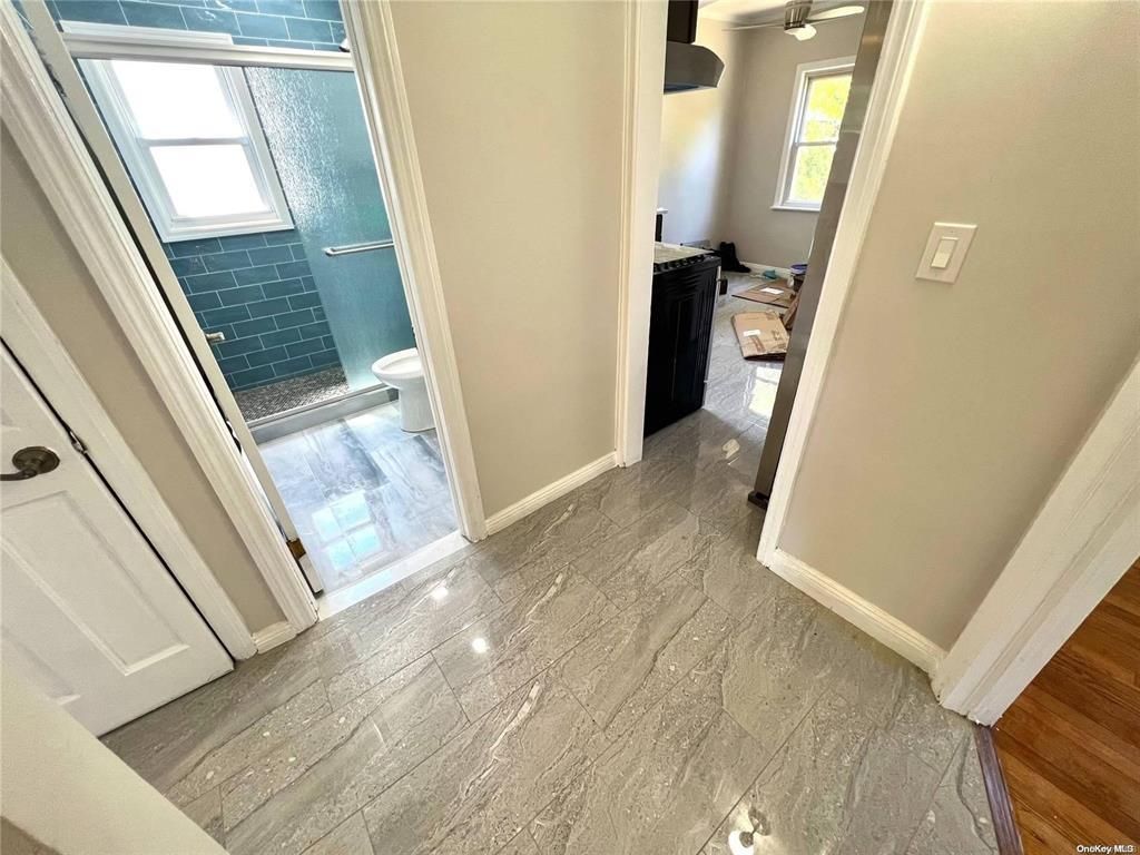 Bathroom, Glass Shower, Interior, Wood Texture Flooring