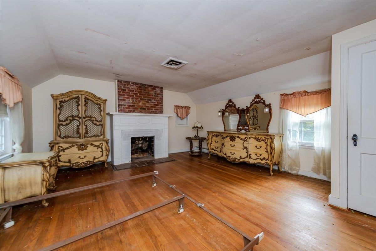 Fireplace, Interior, Stone Walls, Wood Texture Flooring