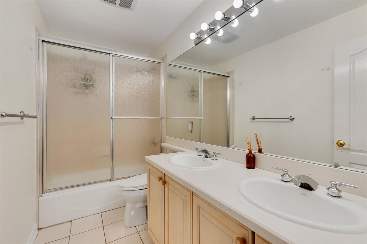 Bathroom, Dual Sink Vanities, Glass Shower, Interior