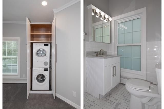 Bathroom, Interior, Recessed Lighting, Utility Closets, Washer