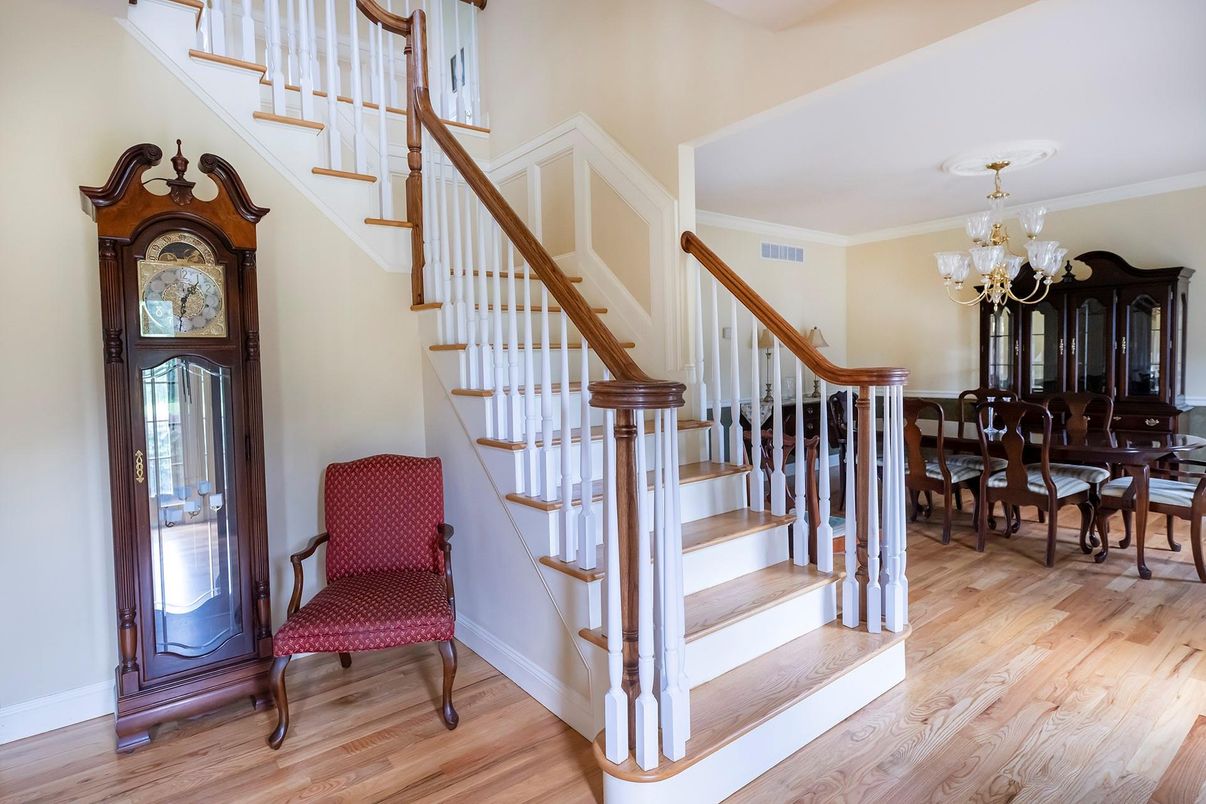 Chandelier, Dining room, Interior, Wood Texture Flooring